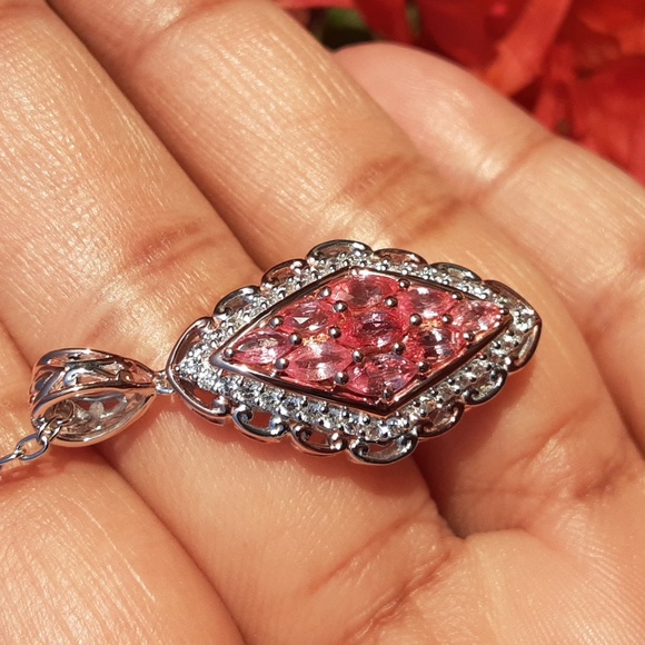 RARE, 925 Limited Edition, Padparadscha Sapphire & White Zircon. - Picture 5 of 10